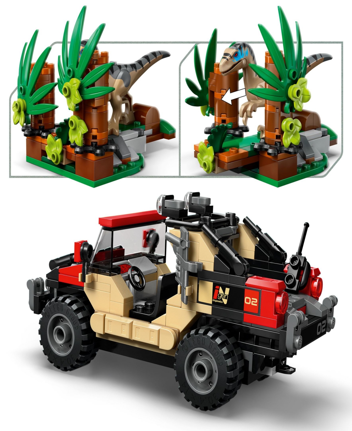 Lego Jurassic World Raptor Off-Road Escape Toy 76972, 285 Pieces