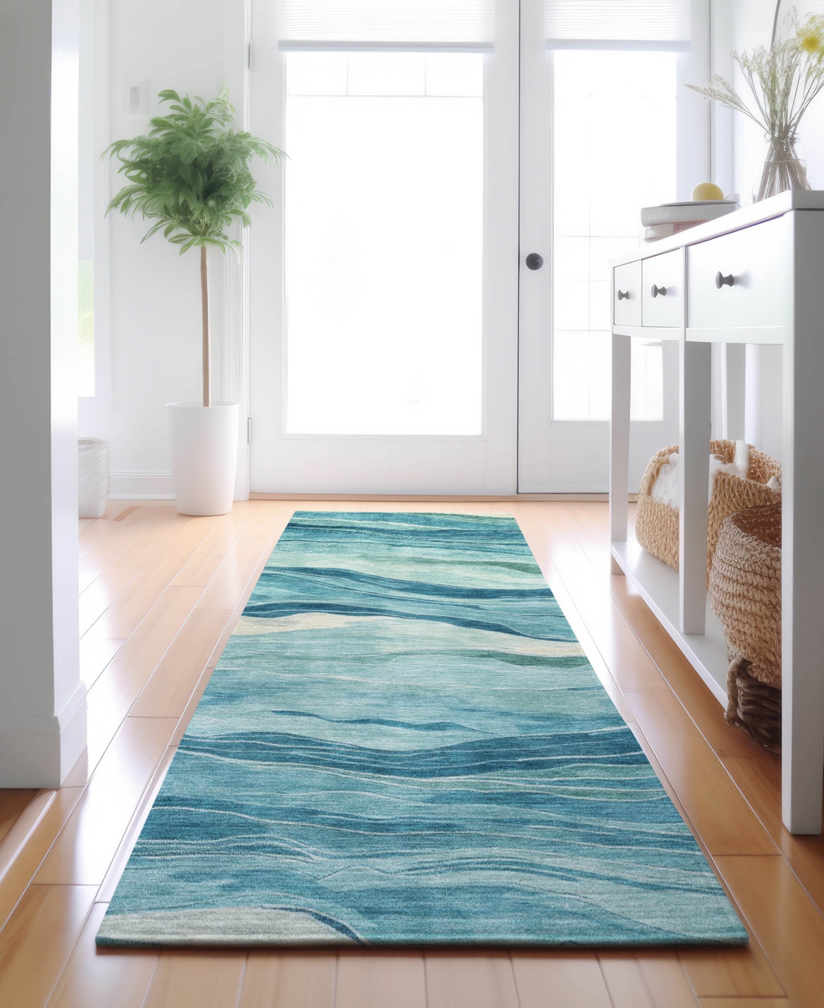 Dalyn Pacifica Pa6 2'3"x7'6" Runner Area Rug In Blue