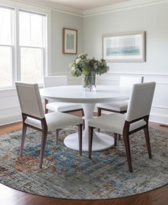 Karaj Washable KJ2 8'x8' Round Area Rug