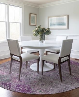 Karaj Washable KJ5 8'x8' Round Area Rug