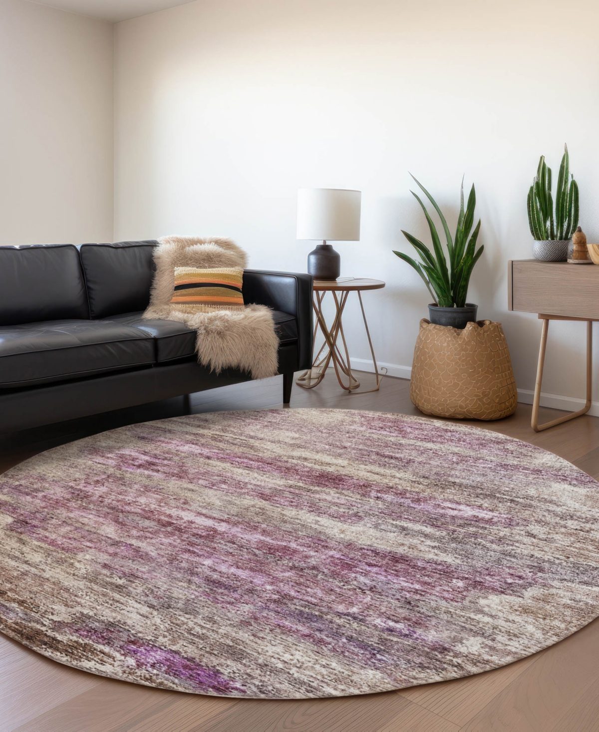 Dalyn Nouveau Nv4 8'x8' Round Area Rug In Pink