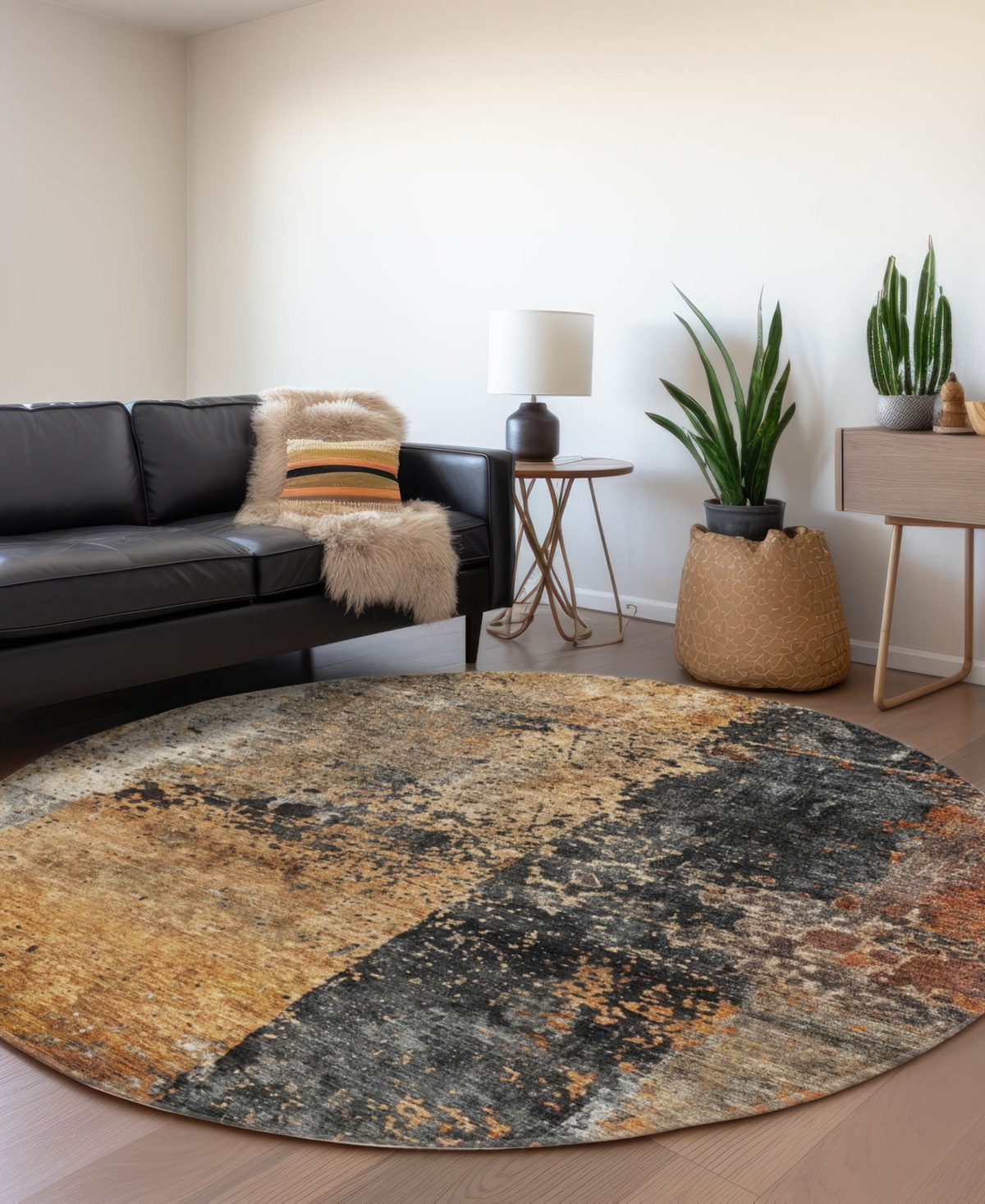 Dalyn Nouveau Nv13 8'x8' Round Area Rug In Brown