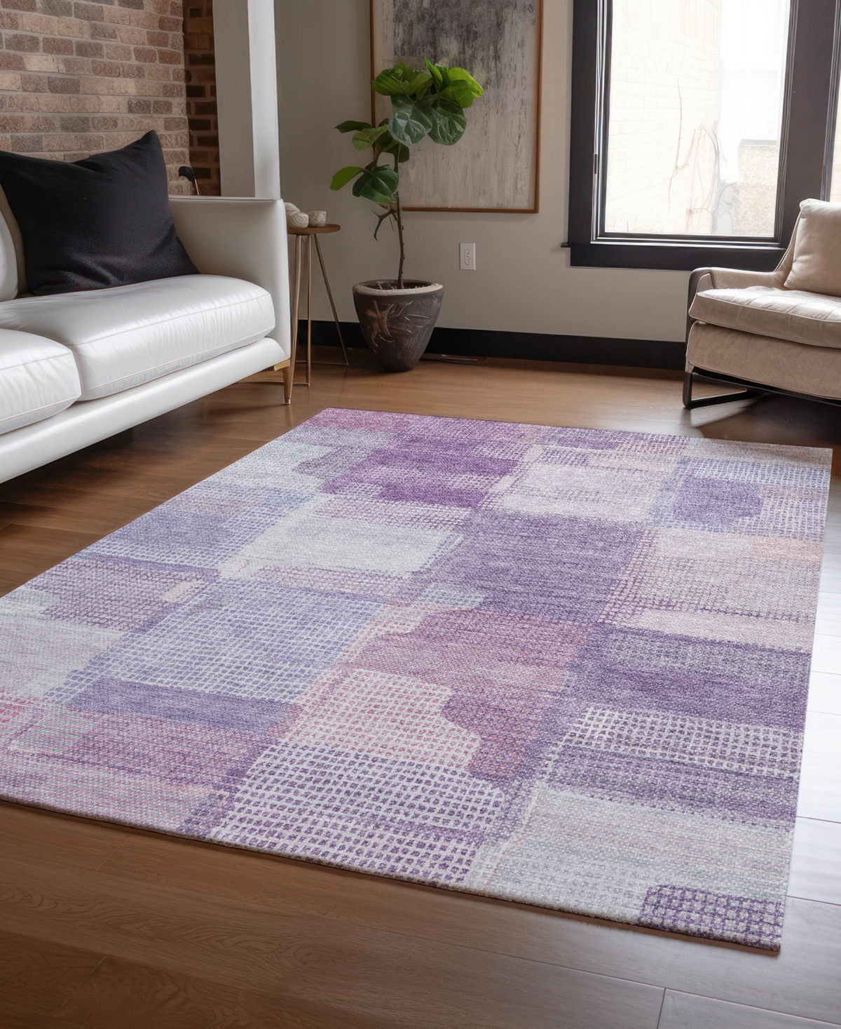 Dalyn Ravenna Rn10 5'x7'6" Area Rug In Purple