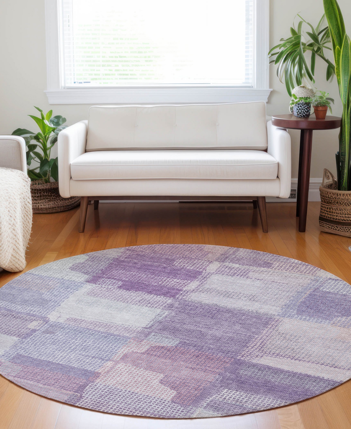 Dalyn Ravenna Rn10 8'x8' Round Area Rug In Purple