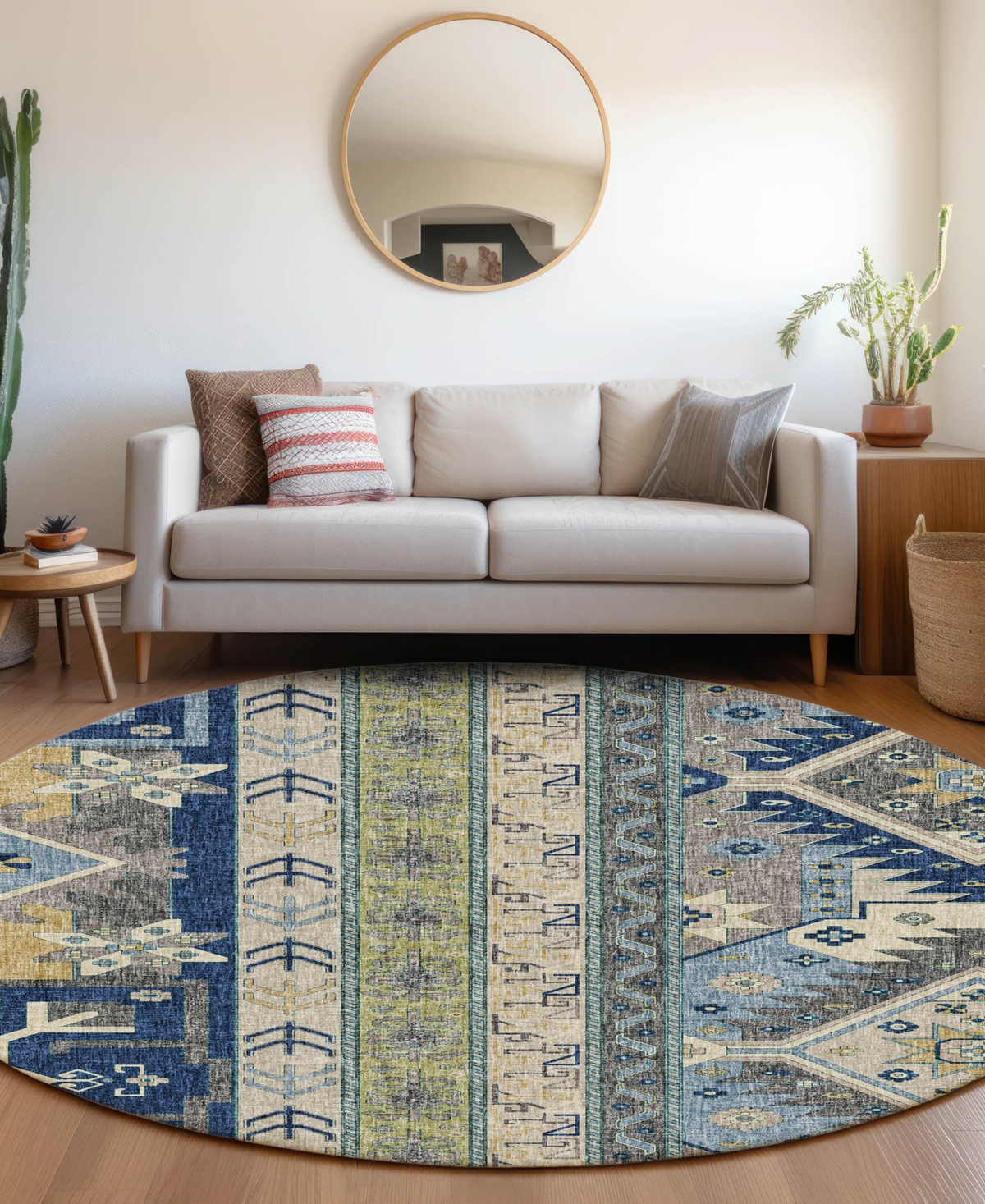 Dalyn Lorenzo Ln3 8'x8' Round Area Rug In Multi