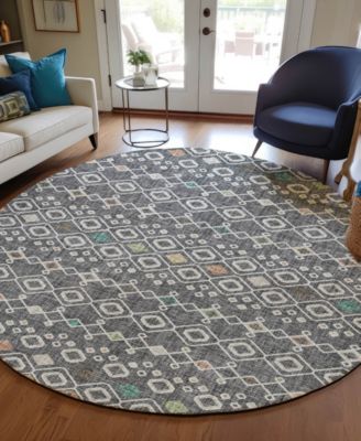 Portico Washable PO4 8'x8' Round Area Rug