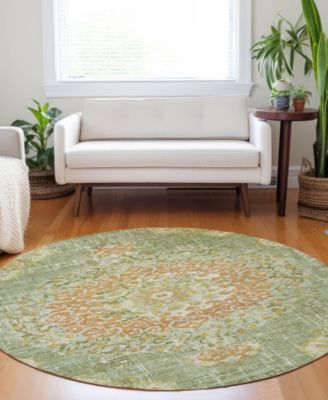 Tabrook Washable TB11 8'x8' Round Area Rug