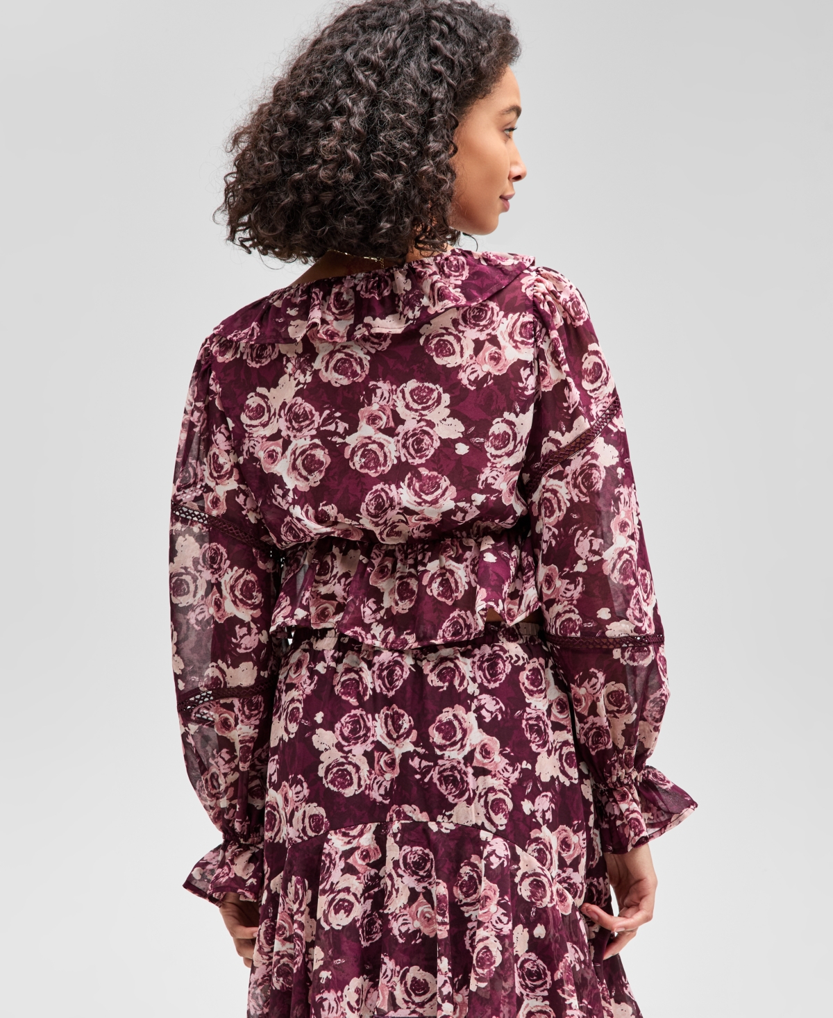 And Now This Women's Ruffled-cuff Balloon-sleeve Top, Macy's Exclusive In Multi