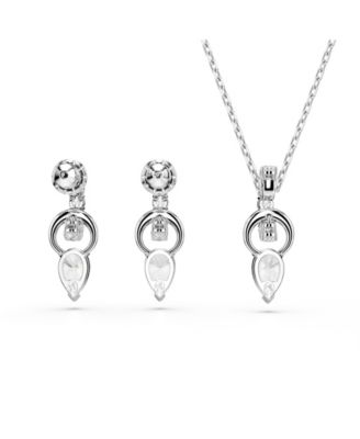 Mesmera Rhodium Plated Earrings and Necklace Set