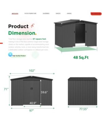 8x6 Ft Outdoor Storage Tool Shed