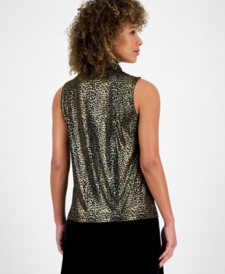 Women's Sleeveless Knot Front Jersey Top, Regular & Petite