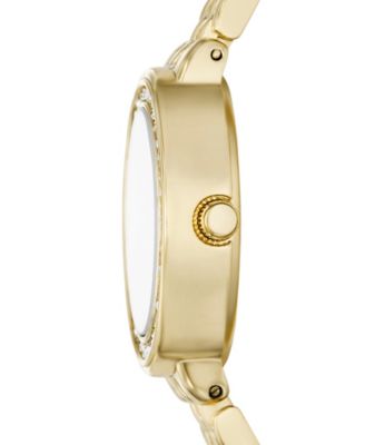 Women's Quartz Three-Hand Gold Alloy Watch Set, 23mm