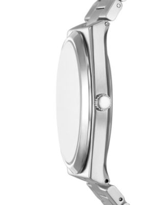 Men's Quartz Three-Hand Silver Alloy Watch Set, 42mm