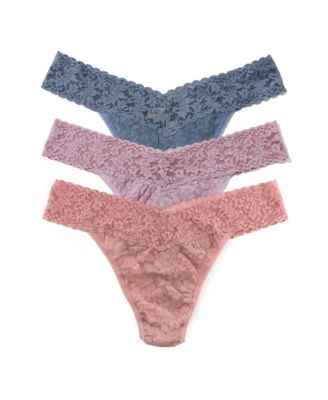 Women's Signature Lace Original Rise 3 Pack Thong Underwear