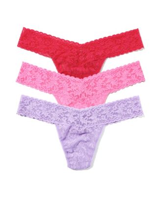 Women's Signature Lace Low Rise 3 Pack Thong Underwear
