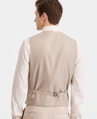 Men's Modern-Fit TH Flex Stretch  Chambray Suit Separate Vest