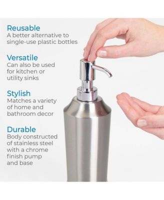 Brushed Stainless Steel Soap Dispenser - Split Finish