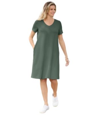 Plus Size Perfect Short-Sleeve V-Neck Tee Dress