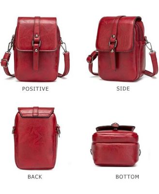 Vintage Crossbody Phone Bag for Women, Small PU Leather Shoulder Purse and Handbag with Tassel&Rivet Decoration