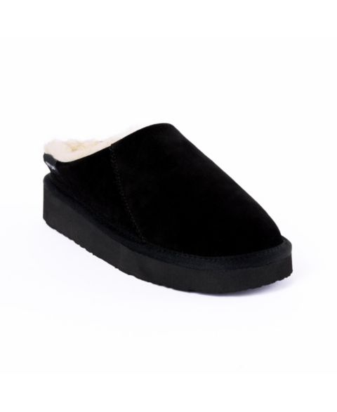 Женские сабо Minnetonka Coze Around Clog Suede Slippers, цвет: Чёрный
