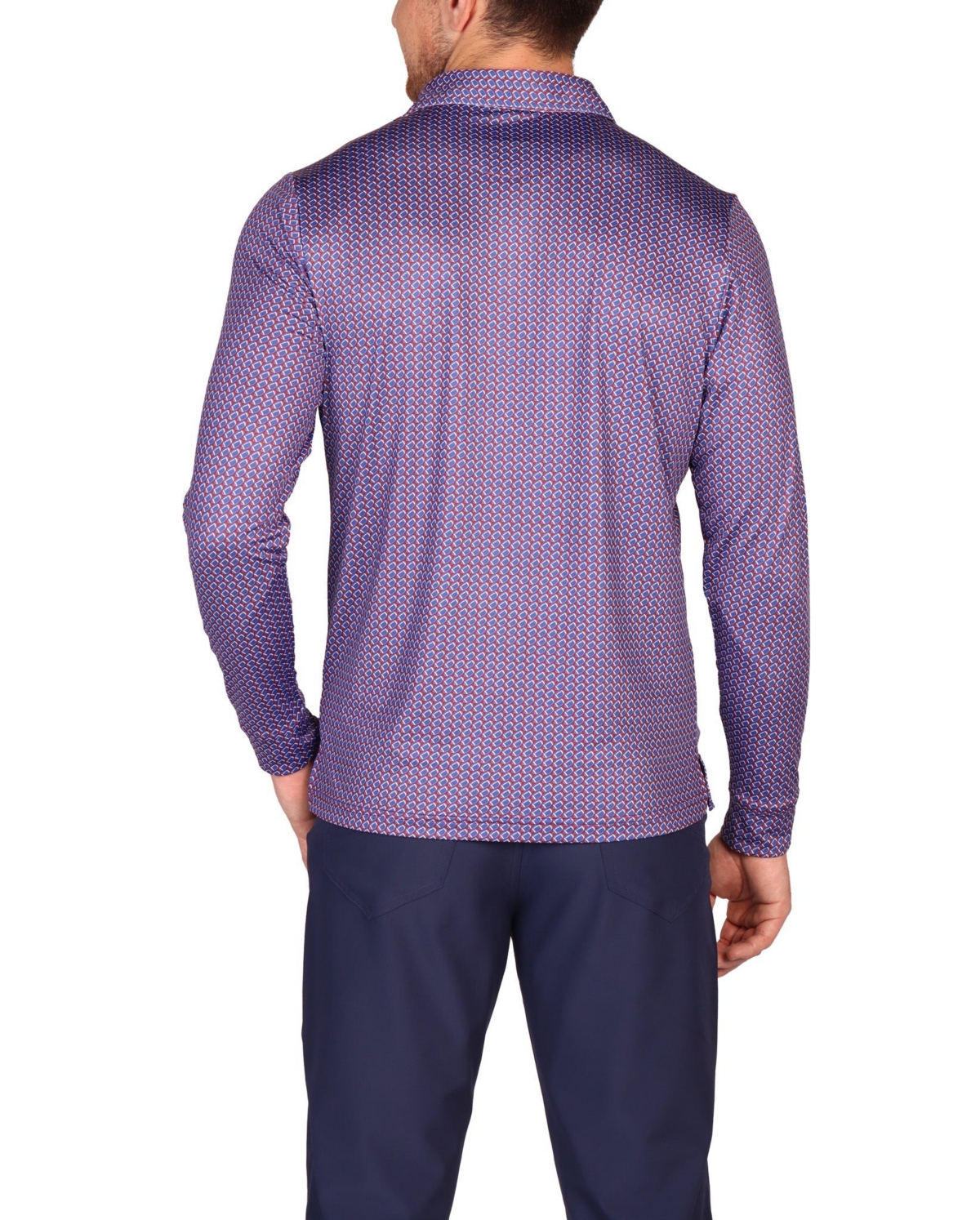 Tailorbyrd Men's Gameplay Long-Sleeve Performance Polo - Footballs