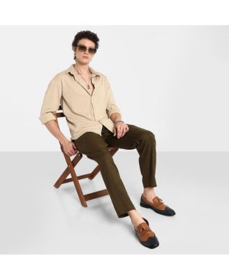 Men's Light Beige Spear-Textured Shirt
