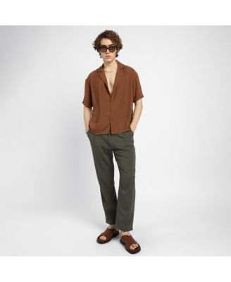 Men's Panel-Pleat Oversized Shirt