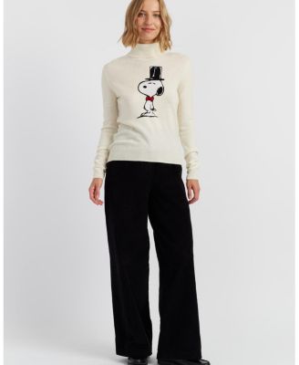 Women's Wool-Cashmere Top Hat Snoopy Sweater