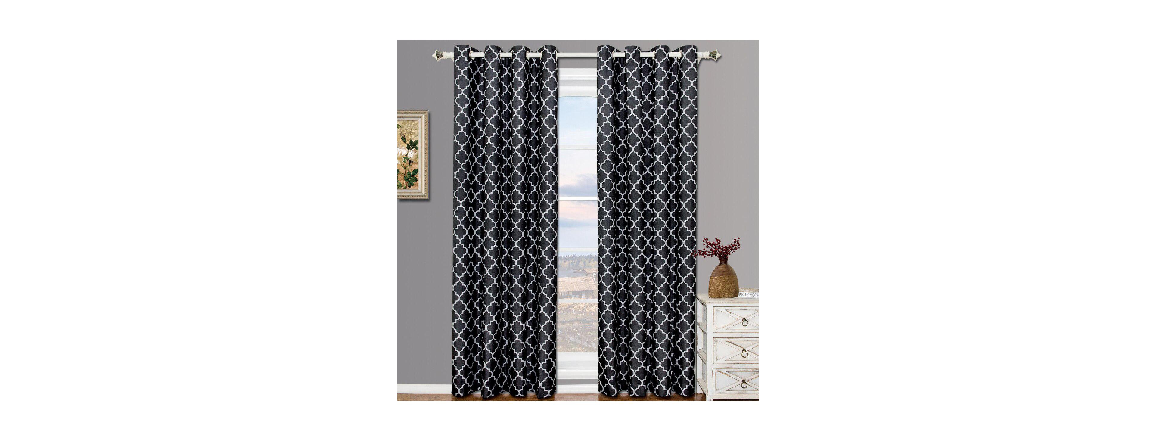 Meridian Room Darkening Thermal Insulated Curtain Pair (Set of 2 Panels), 52"x96"