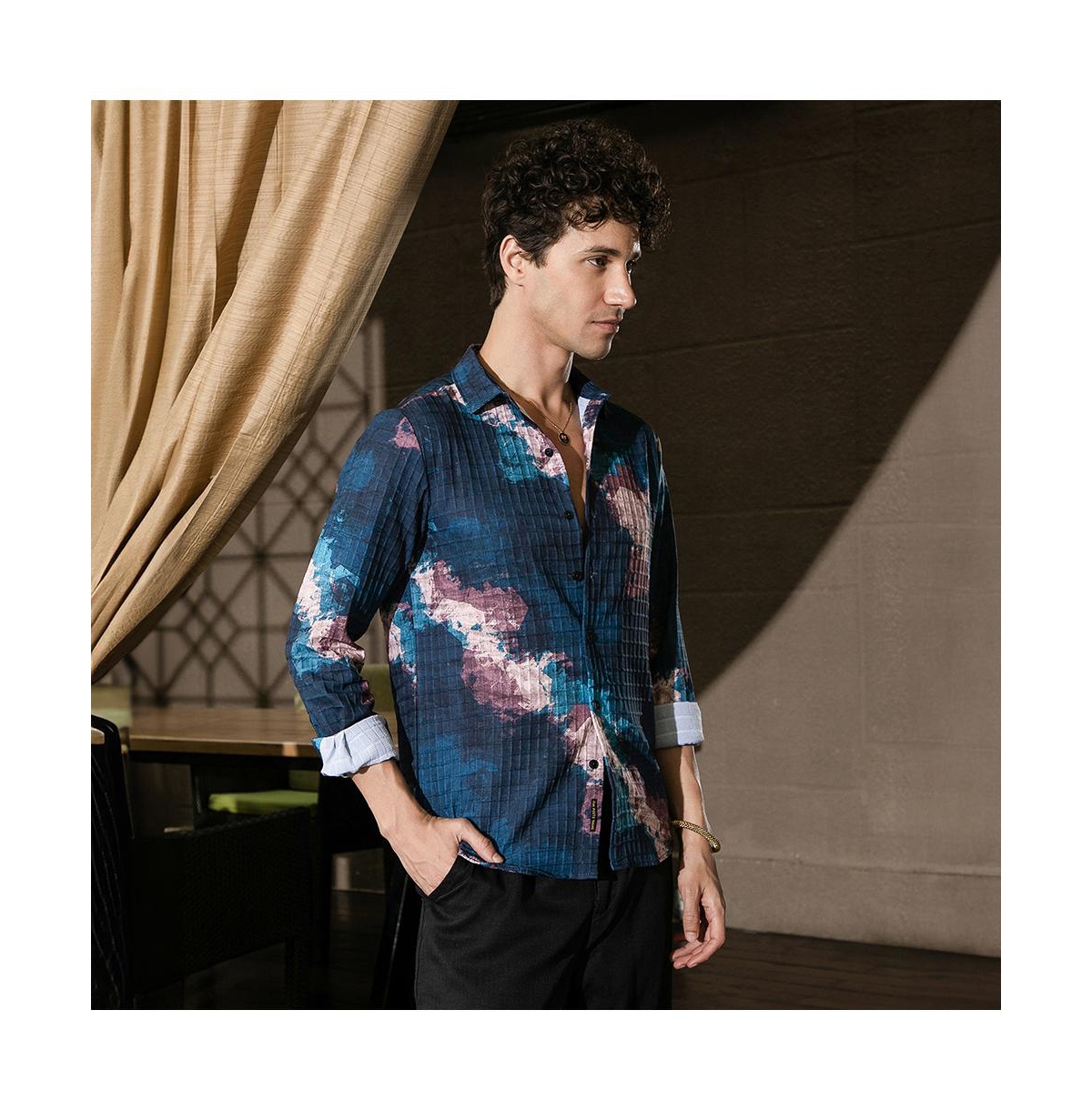 Campus Sutra Men's Abstract Fluid Shirt