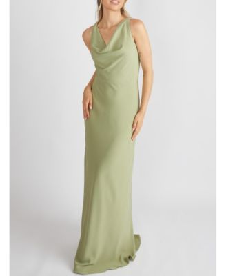 Women's Cowl Front Crepe Bridesmaid Dress