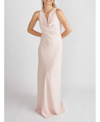 Women's Cowl Front Crepe Bridesmaid Dress
