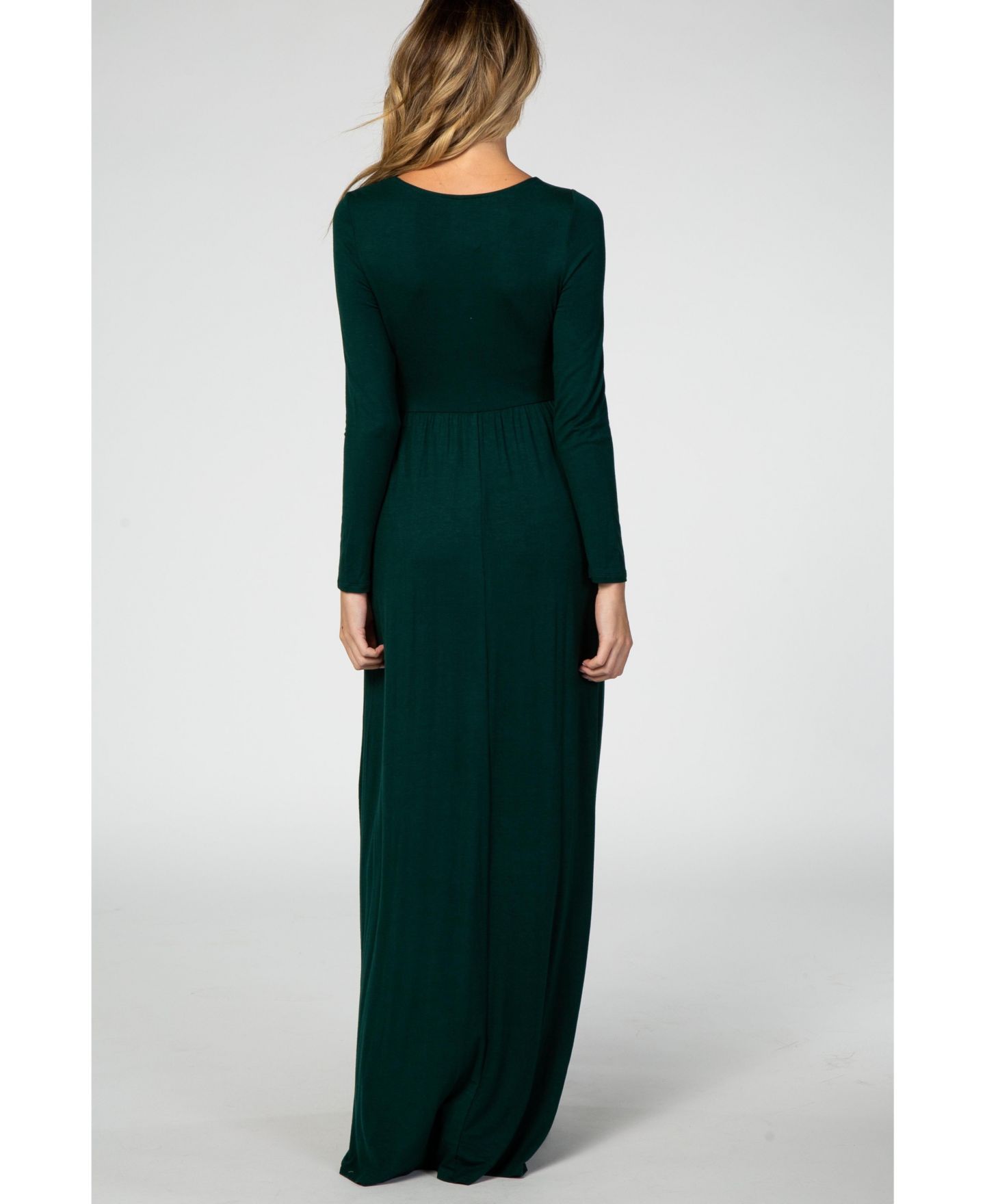 Женское платье Pinkblush Green Long Sleeve Nursing Maxi, цвет: Зелёный — фото 5