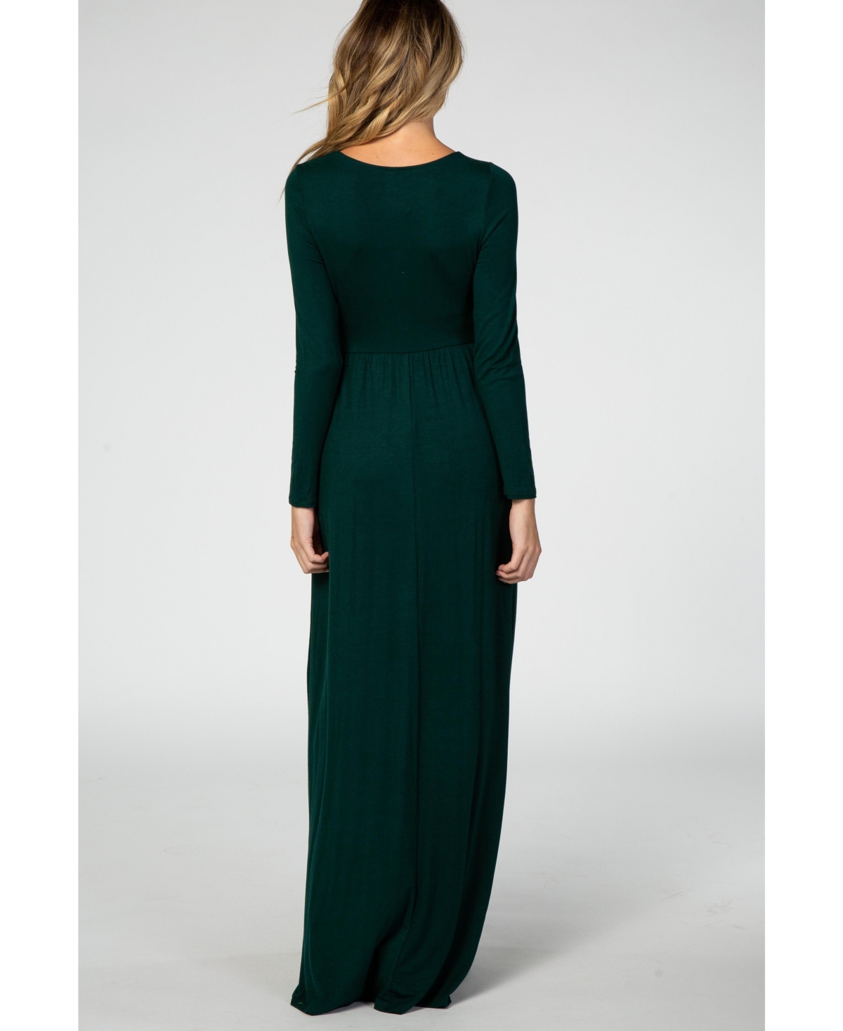 Pinkblush Maternity Green Long Sleeve Nursing Maxi Dress