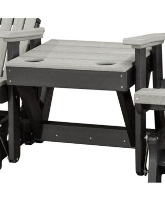 Double Glider with Center Table in Light Gray and Black
