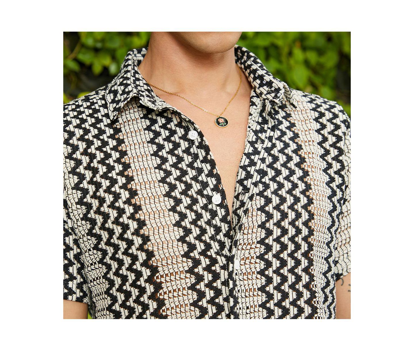 Мужская рубашка Cahoot Campus Sutra Zigzag-Knit, цвет: Белый — фото 7