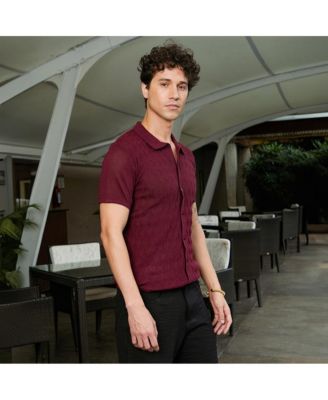 Men's Argyle-Knit Slim-Fit Shirt