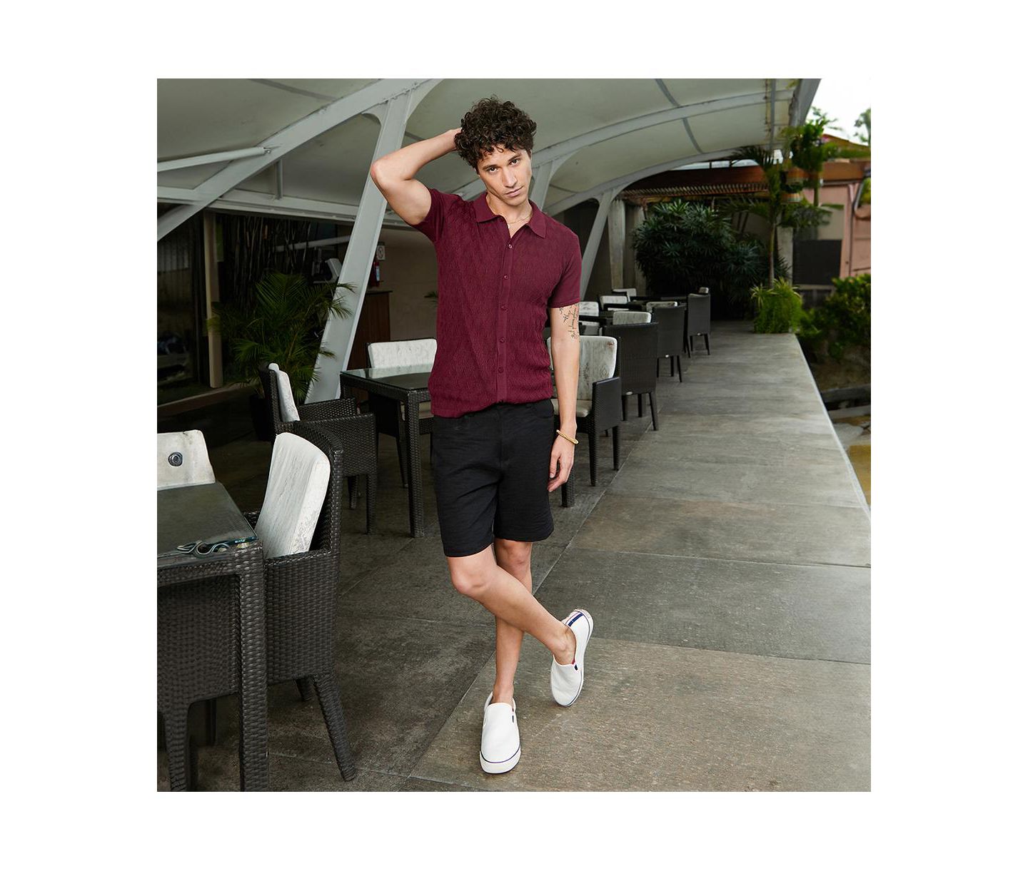 Мужская рубашка Cahoot Campus Sutra Argyle-Knit Slim-Fit, цвет: Красный — фото 4