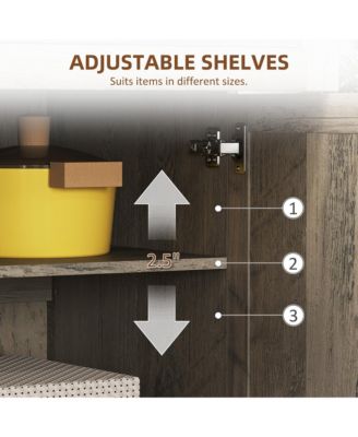 Modern Pantry with Buffet Cabinet and Framed Glass Doors