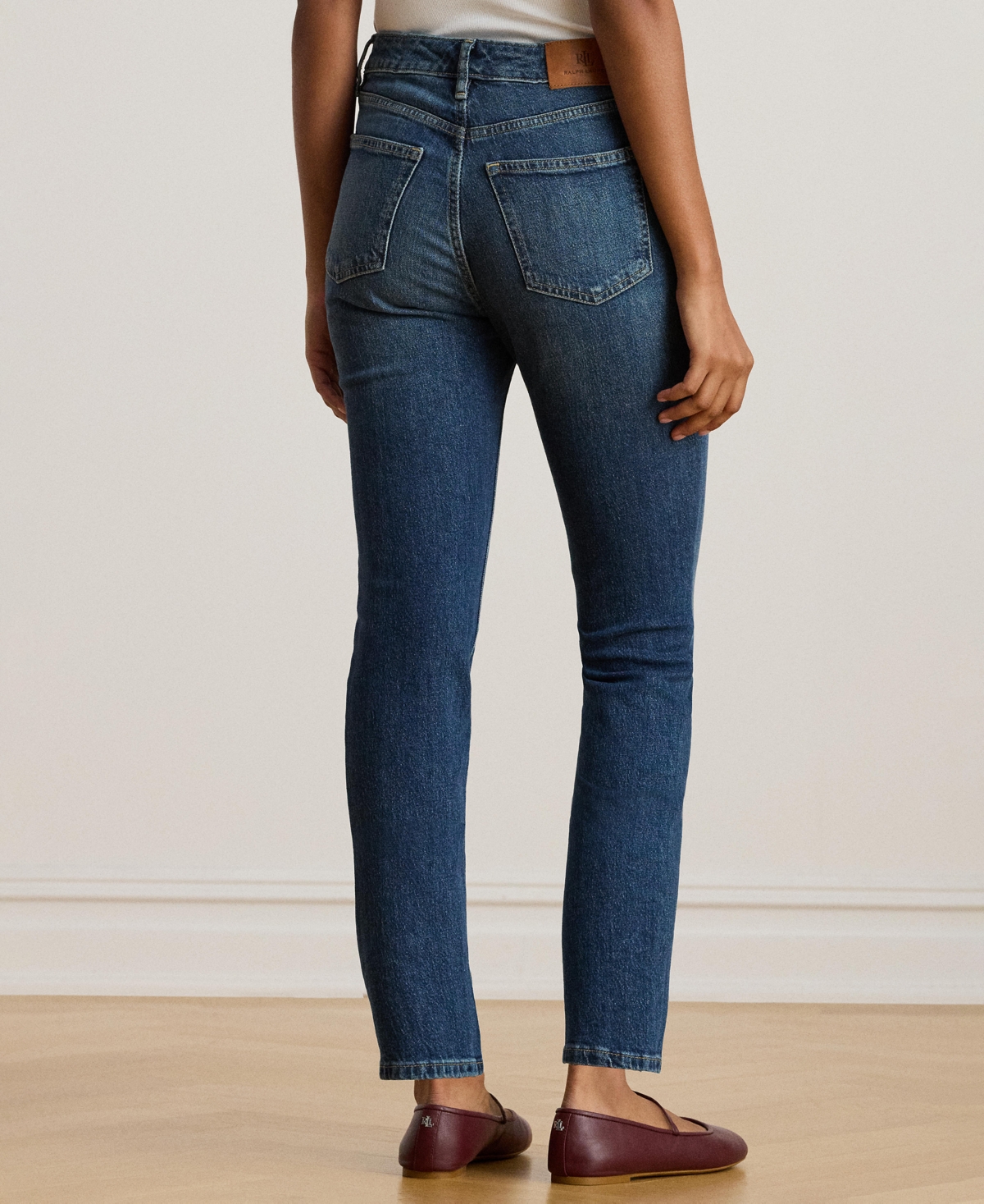 Ralph Lauren Womens High Rise Straight Ankle Jeans 0p 18 In Blue