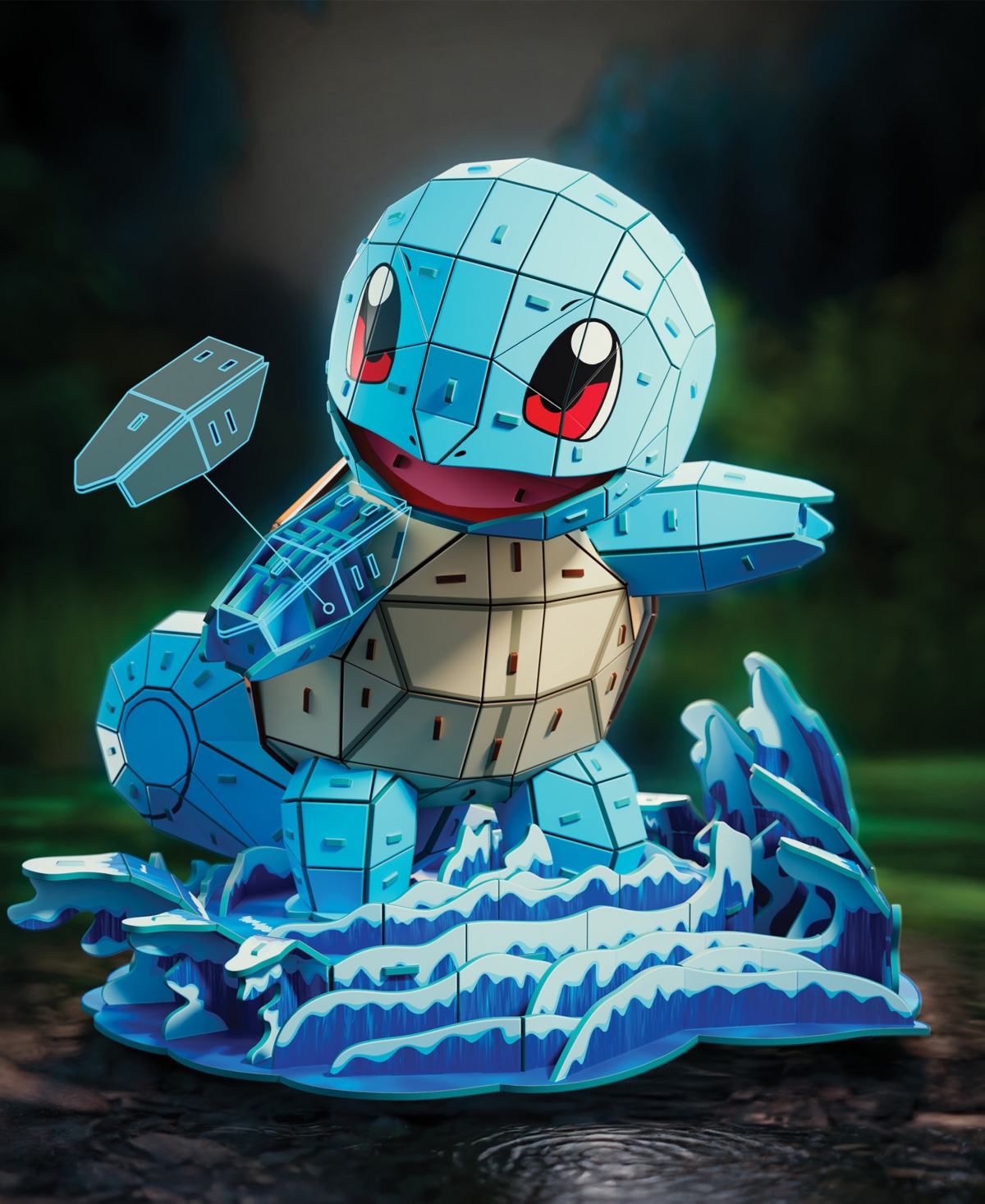 Pokémon Squirtle 3d Model Kit Kanto Starter Collection, 180 Pieces In Blue