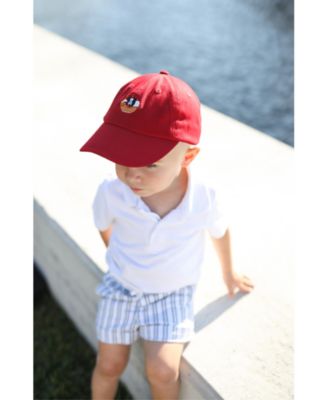 Toddler Pirate Ship Twill Baseball Hat in Red