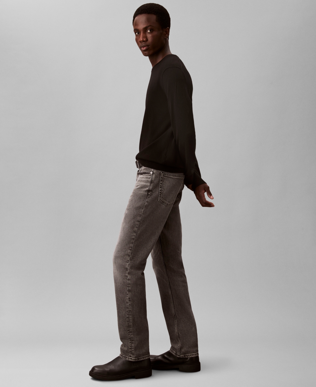 Calvin Klein Men's Slim Fit Stretch Jeans In Black