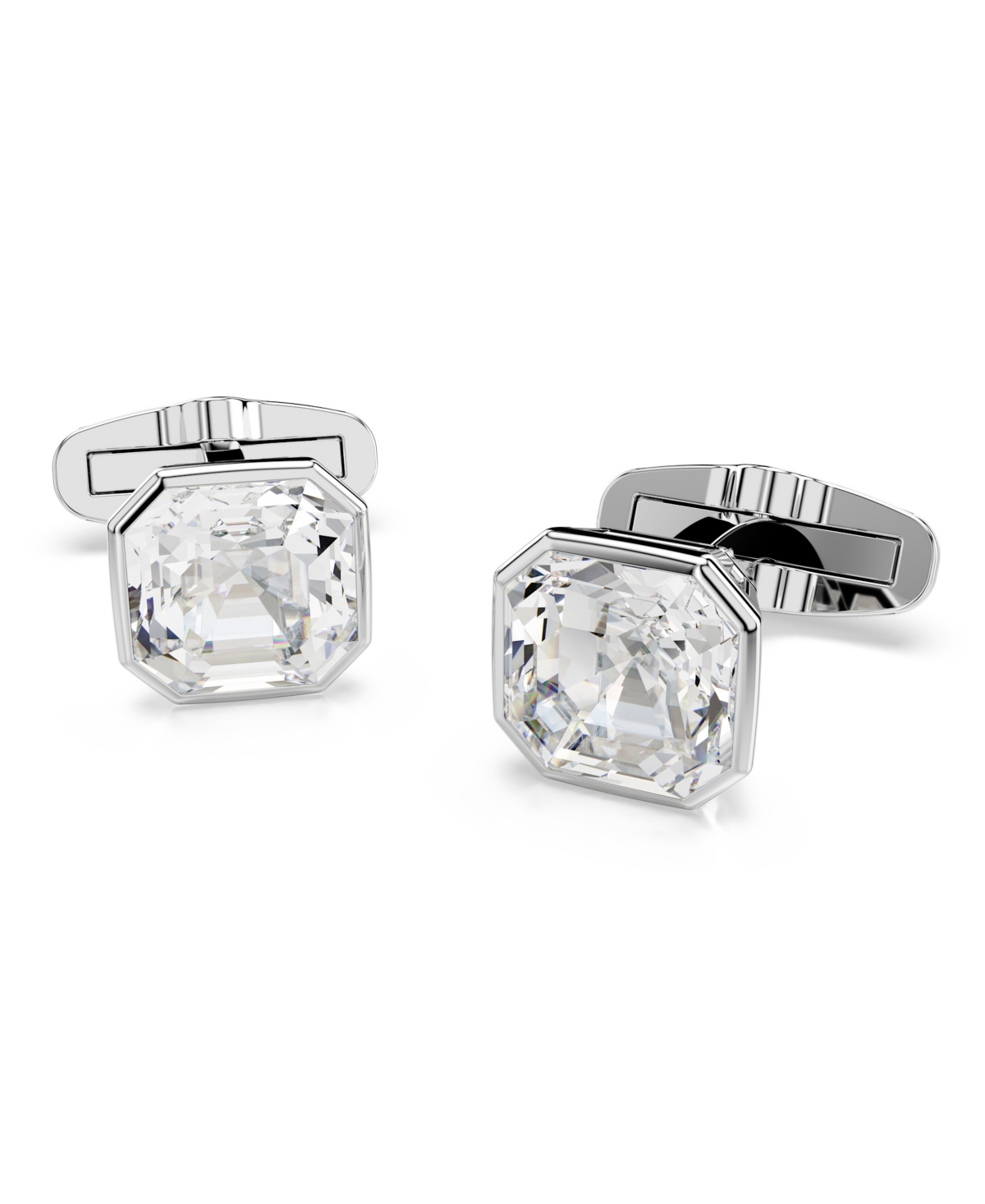 Swarovski Millenia Rhodium Plated Cufflinks In Silver