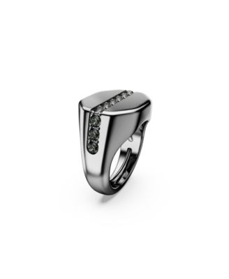 Dextera Black Ruthenium Plated Octagon Ring 