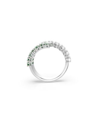 Green Rhodium Plated Matrix Ring
