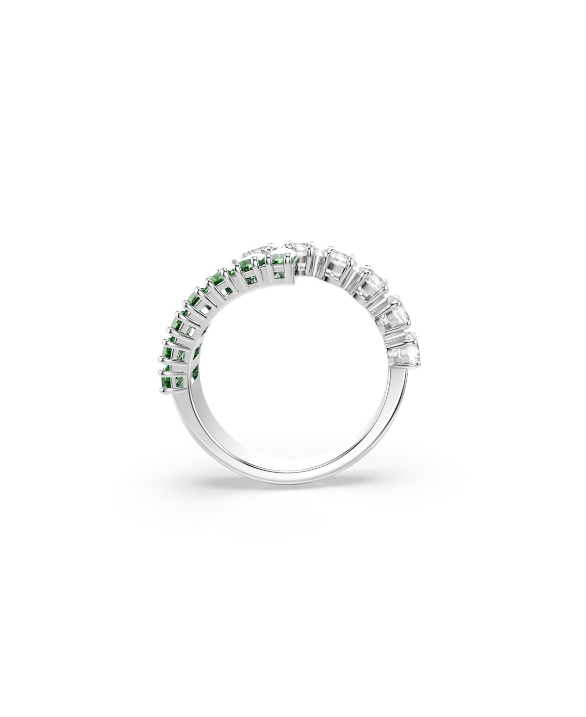 Swarovski Green Rhodium Plated Matrix Ring In Green