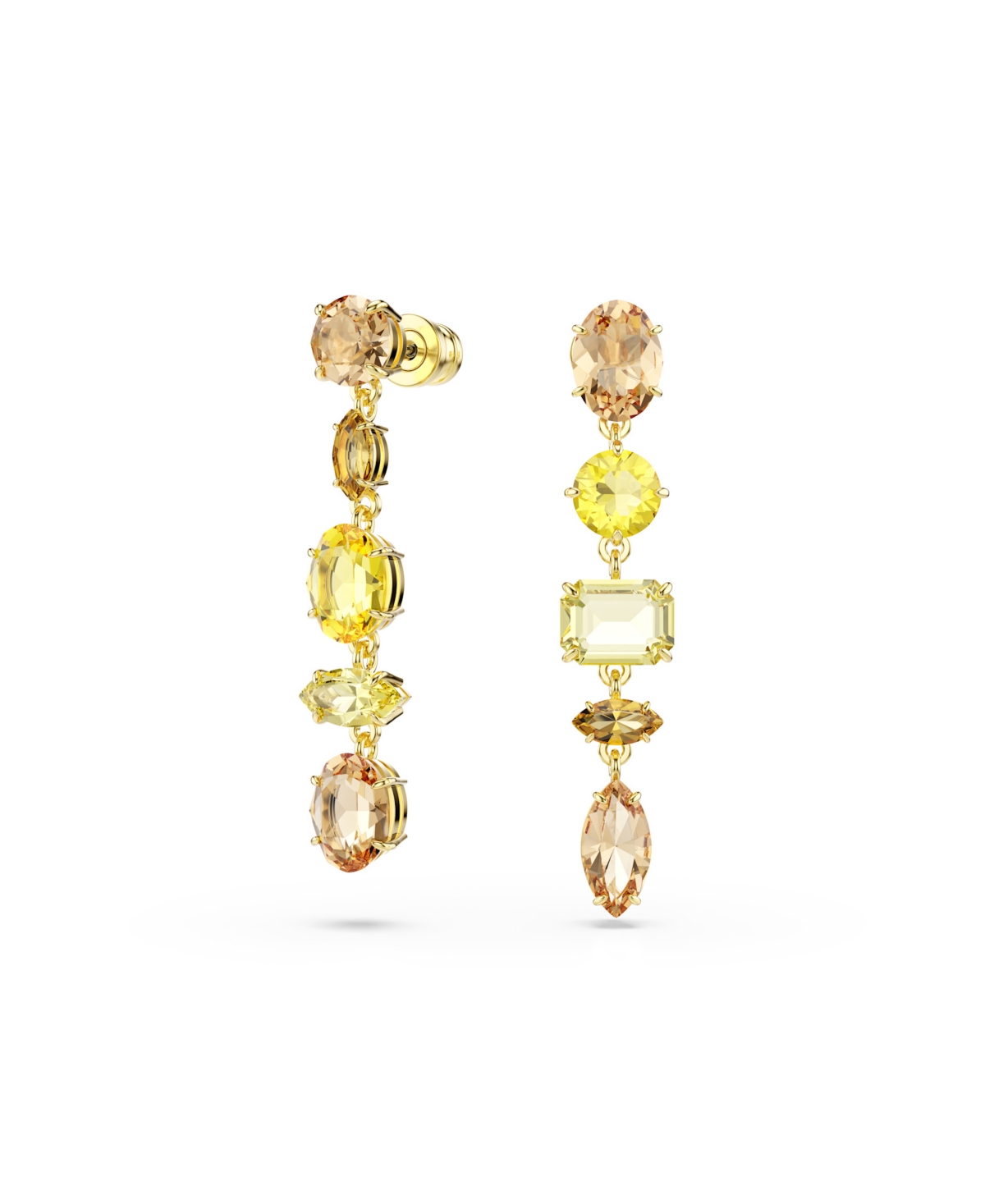 Swarovski Gema Gold-tone Plated Drop Earrings In Yellow