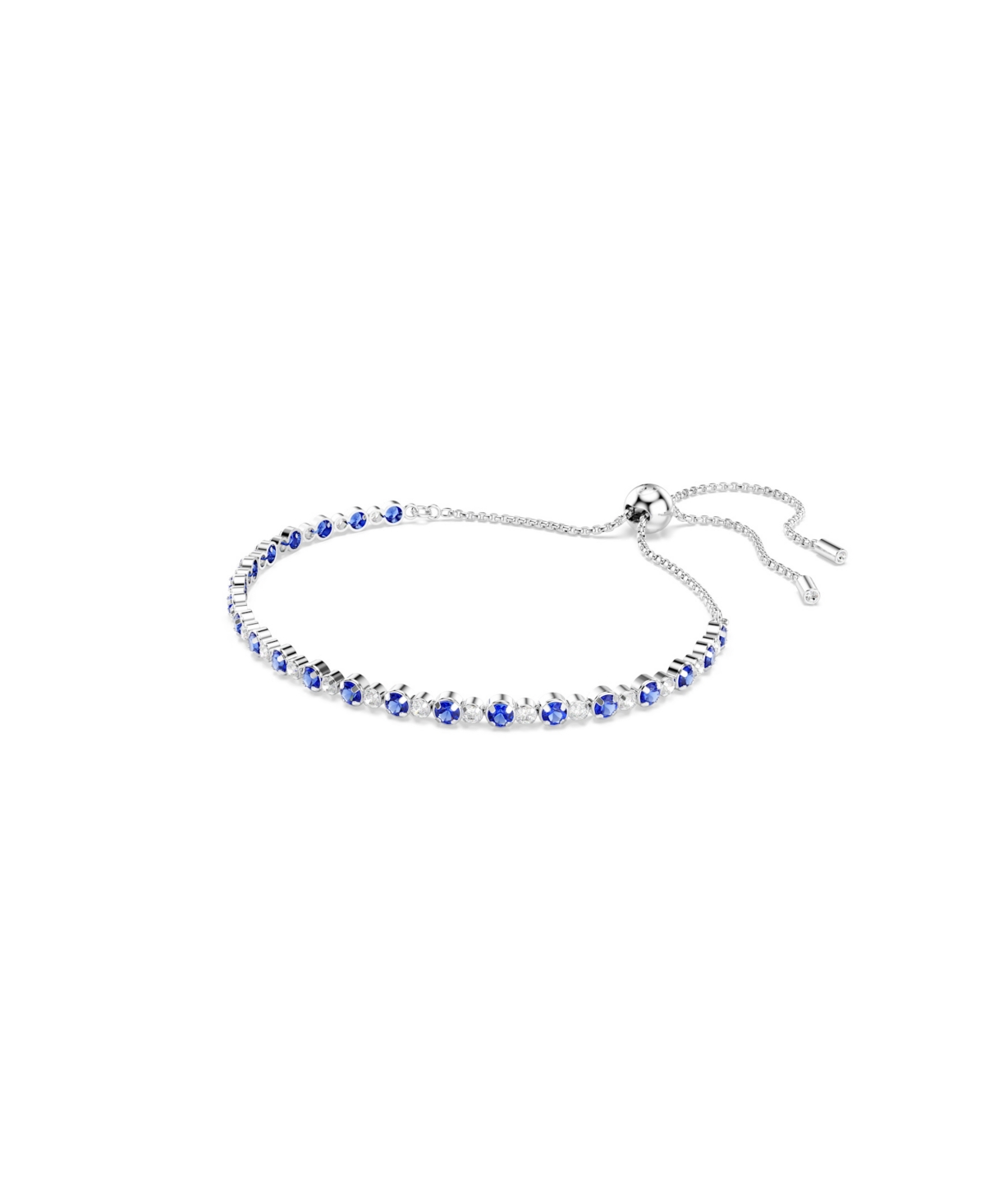 Swarovski Swaroski Matrix Rhodium Plated Tennis Bracelet In Blue