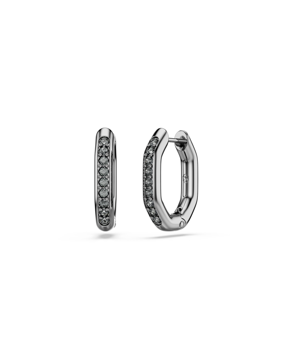 Swarovski Dextera Rhodium Plated Hoop Earrings In Metallic